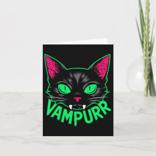 Vampurr Cat Vampire Kat Halloween Cats Spooky Pe Kaart