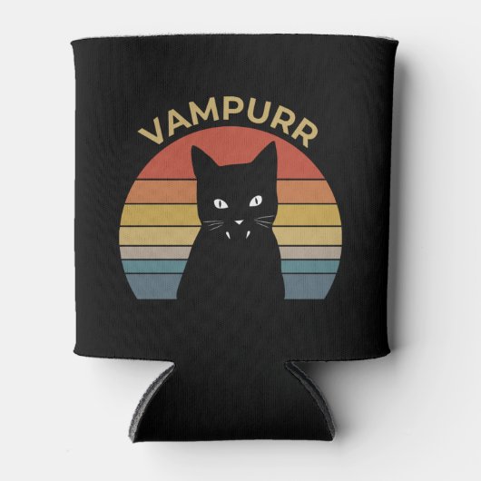 Vampurr grappig vampier katretro sunset Halloween Blikjeskoeler (Voorkant)