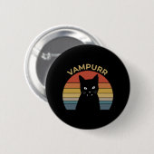 Vampurr grappig vampier katretro sunset Halloween Ronde Button 5,7 Cm (Voorkant /achterkant)