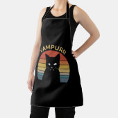 Vampurr grappig vampier katretro sunset Halloween Schort (Insitu)