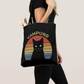 Vampurr grappig vampier katretro sunset Halloween Tote Bag (Dichtbij)