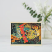 Vampurr Vampier Kat- retro horror poster Briefkaart (Staand voorkant)