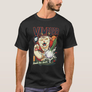 Vampurr vs Knoflook Vampire Pooten Vampire Kat Hal T-shirt
