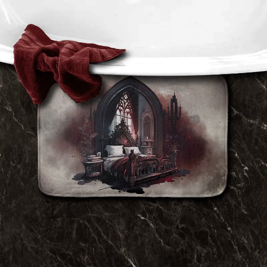 Vampy Boudoir | Gothic Red Victoriaans Slaapkamer  Badmat