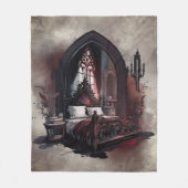 Vampy Boudoir | Gothic Red Victoriaans Slaapkamer  Fleece Deken (Voorkant)