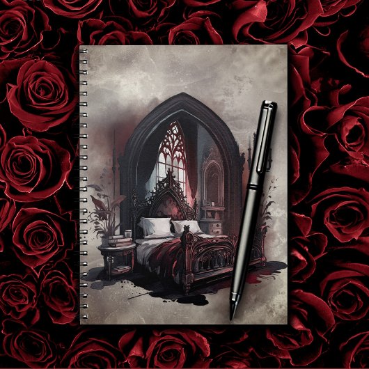 Vampy Boudoir | Gothic Red Victoriaans Slaapkamer  Notitieboek