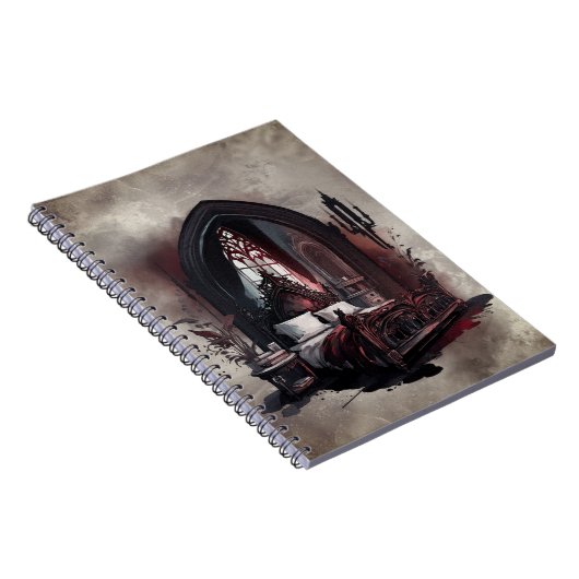 Vampy Boudoir | Gothic Red Victoriaans Slaapkamer  Notitieboek (Rechterzijde)
