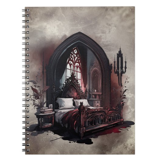 Vampy Boudoir | Gothic Red Victoriaans Slaapkamer  Notitieboek (Voorkant)
