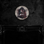 Vampy Boudoir | Gothic Red Victoriaans Slaapkamer  Ronde Klok