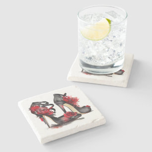 Vampy Mode Strappy Enkelstiletto's met Rozen Stenen Onderzetter