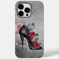 Vampy Spiked Stiletto | Red Rose High Heel Grunge