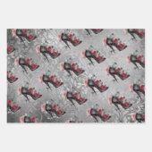 Vampy Spiked Stiletto | Red Rose High Heel Grunge Inpakpapier Vel (Voorkant 3)