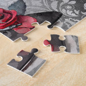 Vampy Spiked Stiletto | Red Rose High Heel Grunge Legpuzzel (Zijkant)