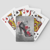 Vampy Spiked Stiletto | Red Rose High Heel Grunge Pokerkaarten (Achterkant)