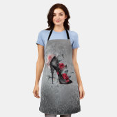 Vampy Spiked Stiletto | Red Rose High Heel Grunge Schort (Gedragen)