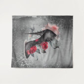 Vampy Spiked Stiletto | Red Rose High Heel Grunge Wandkleed (Voorkant (horizontaal))