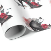 Vampy Spiked Stiletto | Red Rose Mode Hoge hak Cadeaupapier (Rol Hoek)