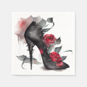 Vampy Spiked Stiletto | Red Rose Mode Hoge hak Servet (Voorkant)