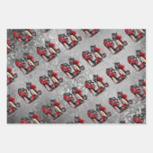 Vampy Strappy Stilettos | Red Rose Hakken op Grung Inpakpapier Vel (Voorkant 3)