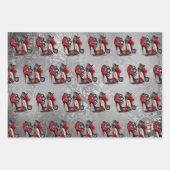 Vampy Strappy Stilettos | Red Rose Hakken op Grung Inpakpapier Vel (Voorkant)