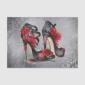 Vampy Strappy Stilettos | Red Rose Hakken op Grung Tissuepapier (Voorkant)