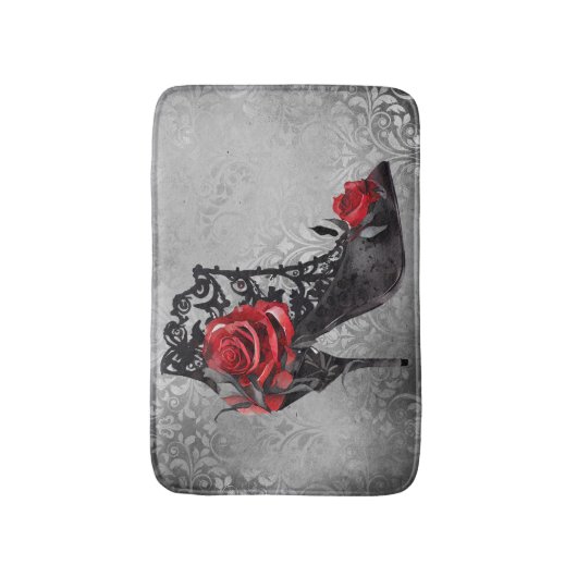 Vampy Vogue Grunge | Stiletto Lace Bootie Rozen Badmat (Voorkant Verticaal)