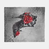 Vampy Vogue Grunge | Stiletto Lace Bootie Rozen Fleece Deken (Voorkant (Horizontaal))