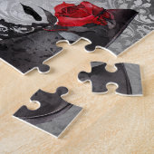 Vampy Vogue Grunge | Stiletto Lace Bootie Rozen Legpuzzel (Zijkant)