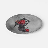 Vampy Vogue Grunge | Stiletto Lace Bootie Rozen Papieren Bordje (Gekanteld)