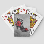 Vampy Vogue Grunge | Stiletto Lace Bootie Rozen Pokerkaarten (Achterkant)