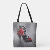 Vampy Vogue Grunge | Stiletto Lace Bootie Rozen Tote Bag (Achterkant)