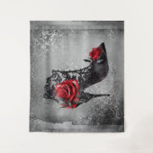 Vampy Vogue Grunge | Stiletto Lace Bootie Rozen Wandkleed (Voorkant)