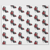 Vampy Vogue | Stiletto Lace Bootie en rode rozen Cadeaupapier (Vlak)