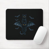 Vamre Cat With Bat Wings _ Cute Soky Halloween Des Muismat (Met muis)