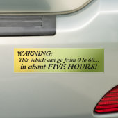 Van 0 tot 60 Bumpersticker (Op auto)