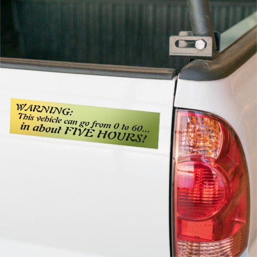 Van 0 tot 60 Bumpersticker (Op Truck)