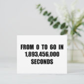 Van 0 tot 60 in seconden briefkaart (Staand voorkant)