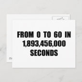 Van 0 tot 60 in seconden briefkaart (Voorkant / Achterkant)