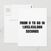 Van 0 tot 60 in seconden briefkaart (Voorkant / Achterkant)