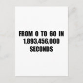 Van 0 tot 60 in seconden briefkaart (Voorkant)