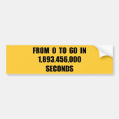 Van 0 tot 60 in seconden bumpersticker (Voorkant)