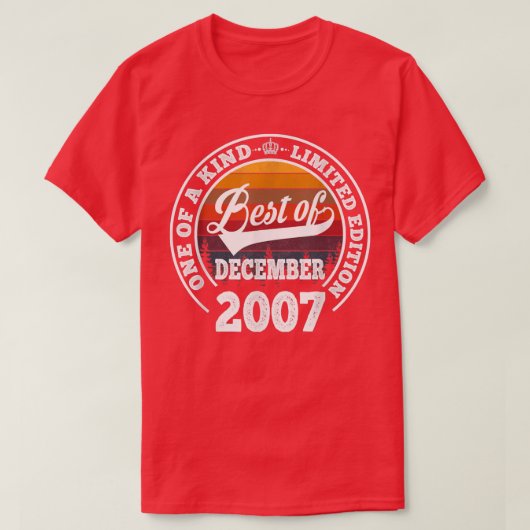 van 15 december 2007 tot 15e verjaardag van het ca t-shirt (Design voorkant)