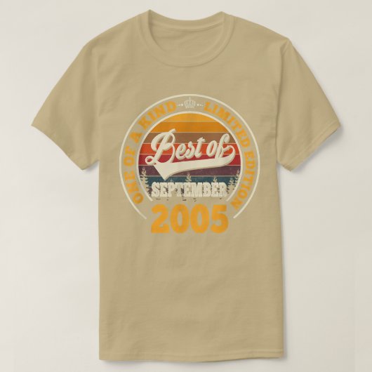 van 17 september 2005 17e jaarcadeautje voor 17 j t-shirt (Design voorkant)