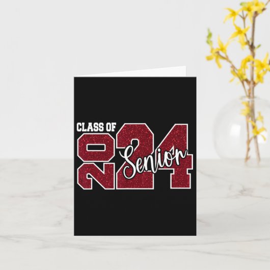 van 2024 senior 24 laatste dag van school Afstuder Kaart (Gele Bloem)