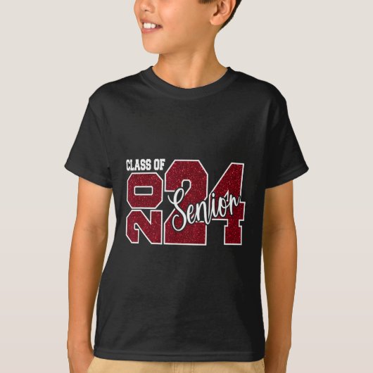 van 2024 senior 24 laatste dag van school Afstuder T-shirt (Voorkant)