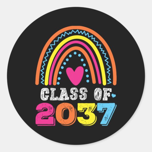 van 2037 Kleuterschool Pre-k Grow With Me Afstuder Ronde Sticker (Voorkant)