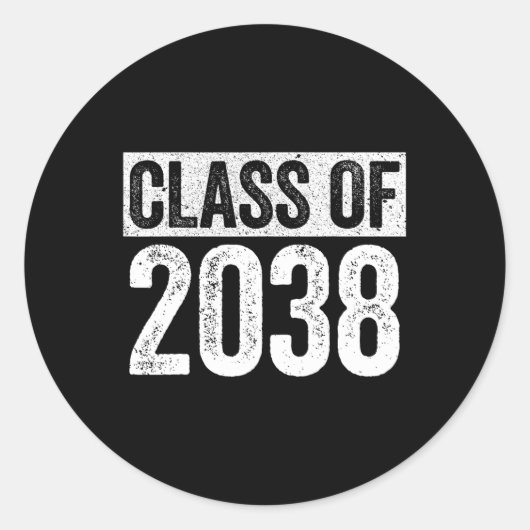van 2038 Senior 2038 Afstuderen Shirt Ronde Sticker (Voorkant)