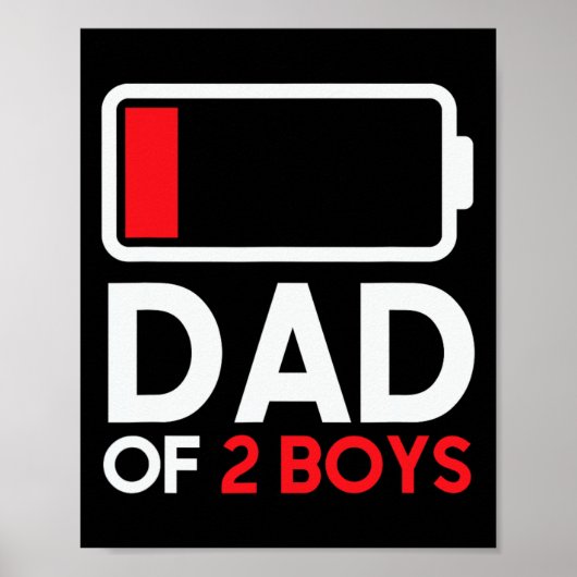 van 2 jongens lage batterij grappige vaders dag vo poster (Voorkant)
