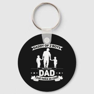 van 2 jongens vaders dag papa van twee zonen sleutelhanger