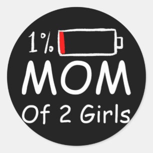 Van 2 Meisjes Plezier Moederdag Ronde Sticker